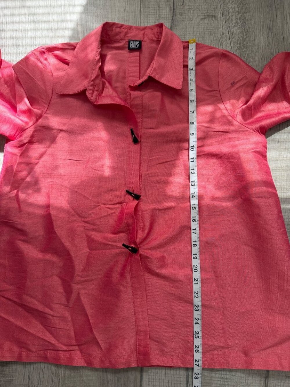 Gumps San Francisco Womens Size L Silk Blend Tunic Button-Up Top Salmon Pink - Picture 6 of 6